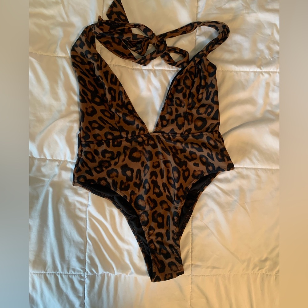 Kendall & Kylie Leopard Print One-Piece Swimsuit